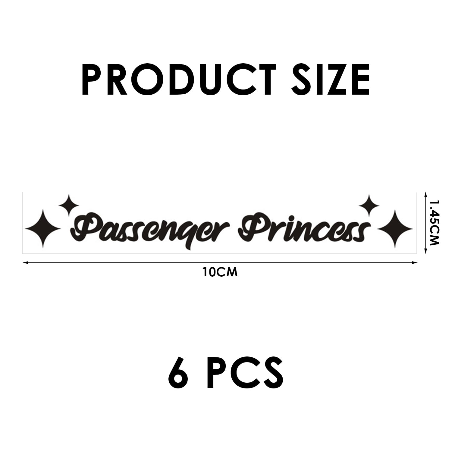 Adesivi Specchietto Auto 'Passenger Princess' - 6 Pezzi Colorati - Foto 2