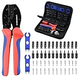 Lingchievo Solar Crimper Tool Kit with 12 PCS MC4 Connectors,2 Solar Connector Spanner Wrench for 14-10 AWG Solar Panel Cable Wire Crimping PV Assembly and Installation