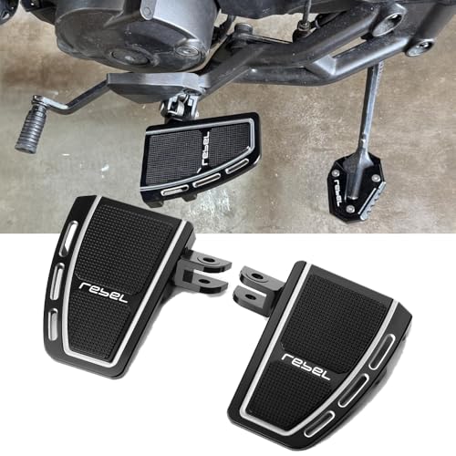 Motorcycle Foot Pegs Fit For Rebel 1100 2022 2023 2024 2025 + | Rebel 1100 Footrest Enlarge Pedal FootPegs Extension 2024 Rebel 1100 Accessories 2025 Rebel 1100 Accessories(REBEL-BLACK)