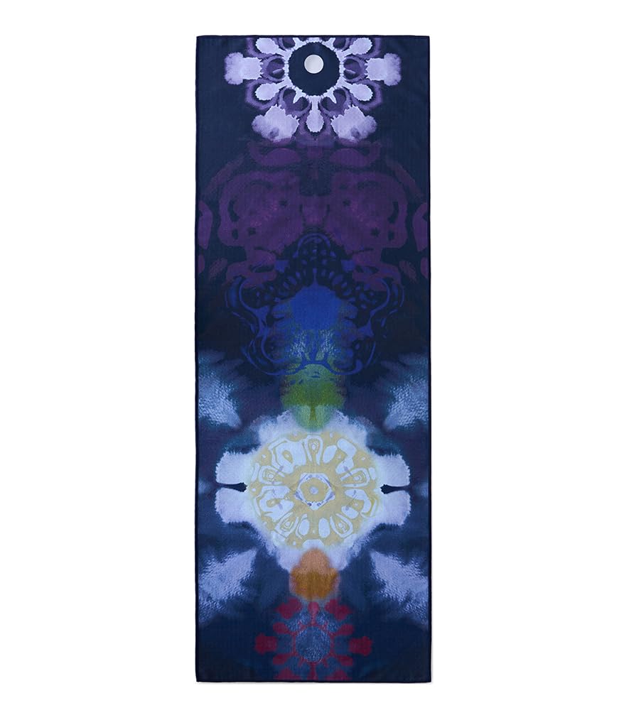 Manduka Yogitoes - Toalla de Yoga Antideslizante y de Secado rápido para Yoga Caliente con Puntos de Agarre Inferior de Goma, 180 cm de Largo, Delgada y Ligera