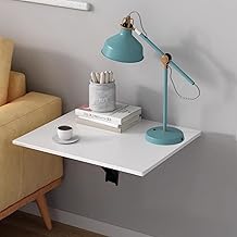 QARA Wooden Finish Wall Mounted Folding Coffee and Tea Table, Drop-Leaf Folding Bed Side Table and Study, Mini Laptop Table for Home(Pearl White)
