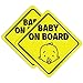 SIOPPKIK Baby on Board Adesivi Auto, 2 Pezzi Riflettenti Targhetta Attenzione Segnale per Bambini, Impermeabile Decalcomanie di Sicurezza (12.5x12.5cm, Giallo)