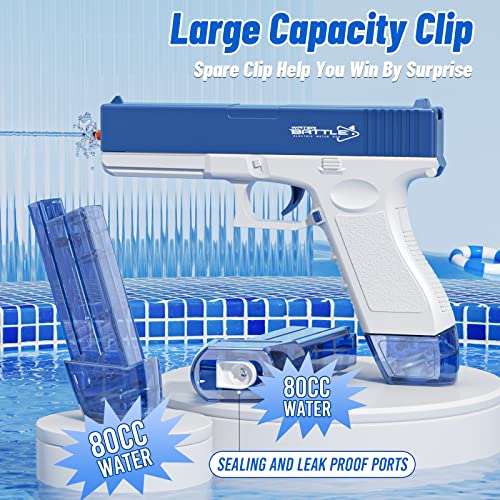 Electric Water Guns Reach Up To 38Ft Automatic Squirt Gun 80Cc+80Cc Large Capacity Water Toy Guns For Kids,Boy,Girls,Adults,Outdoor Pools,Outdoor Parties,Beaches(Blue). #TOP1