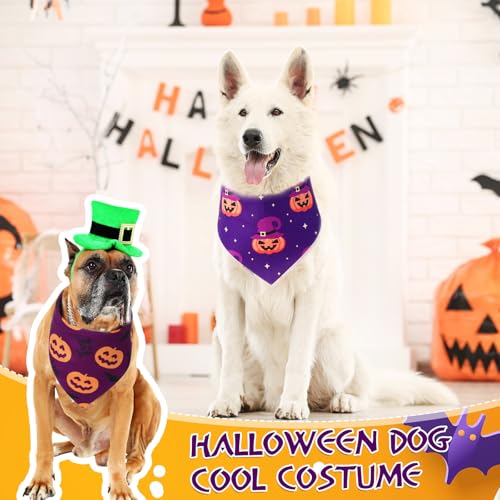 Image of Abbylike 50 Pcs Halloween Dog Bandanas Bulk, Pumpkin Ghost Bat Skull