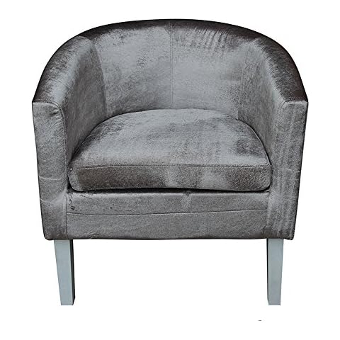 Britoniture Crushed Velvet Tub Chair Armchair Office Living Dining Room Grey Cover