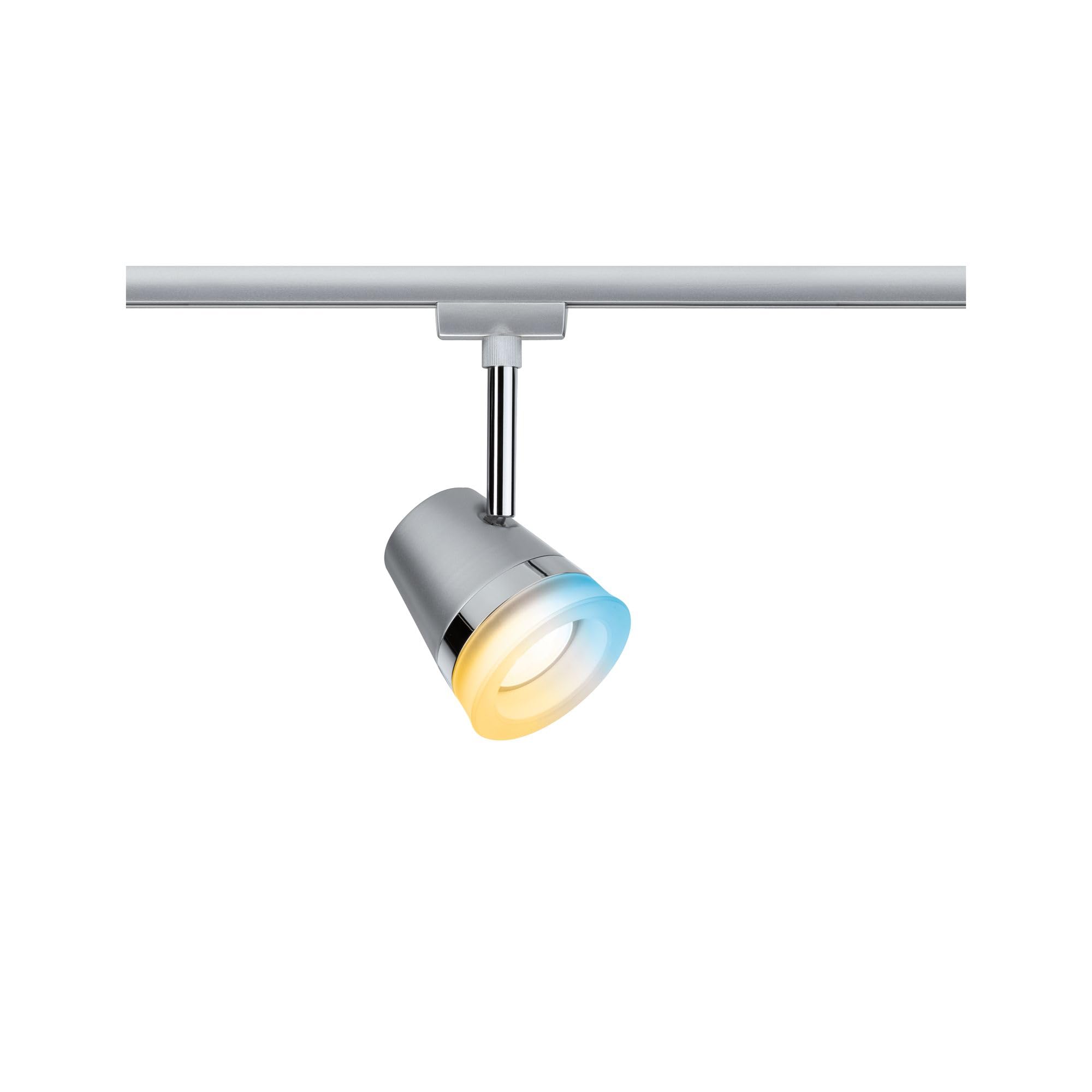 URail 955.26 Zigbee TunW - Foco (1 bombilla GU10 de 5 W, cromo mate, 230 V, metal y plástico, 1 bombilla GU10, intensidad regulable, incluye bombilla Zigbee y blanco ajustable)