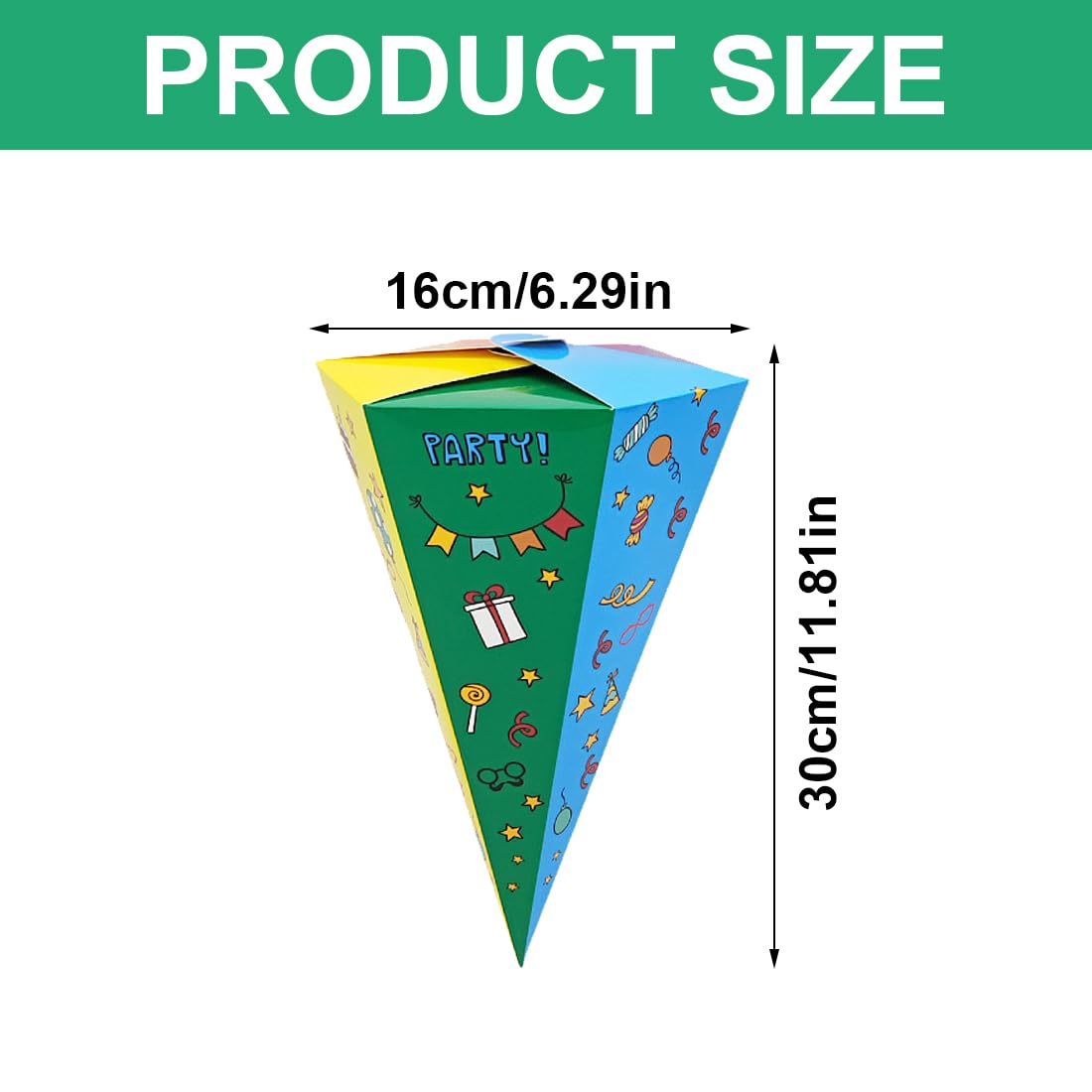 WeddHuis Cônes de Rentrée Scolaire DIY 30cm 6 Couleurs Pochettes Surprise