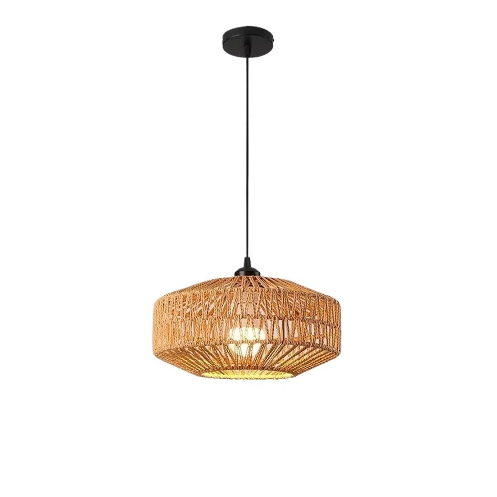 Akdjgfp A8 Rattan Lampshade Wicker Lampshade Creative Design Rattan Decorative Pastoral Retro(A8)