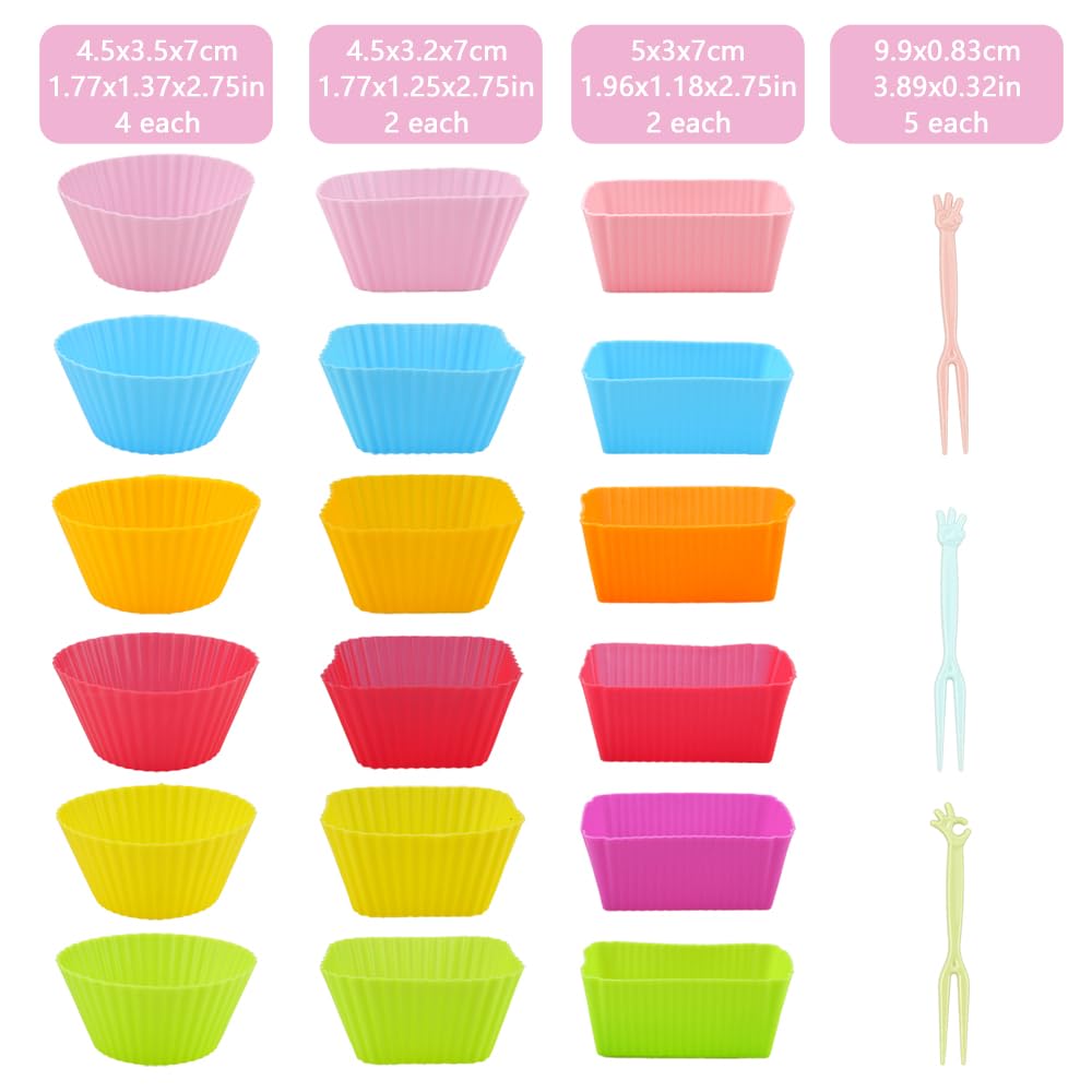 Pirottini In Silicone Riutilizzabili - 48 Pezzi Antiaderenti, Per Muffin E Dolci, Con Forchette - Foto 10