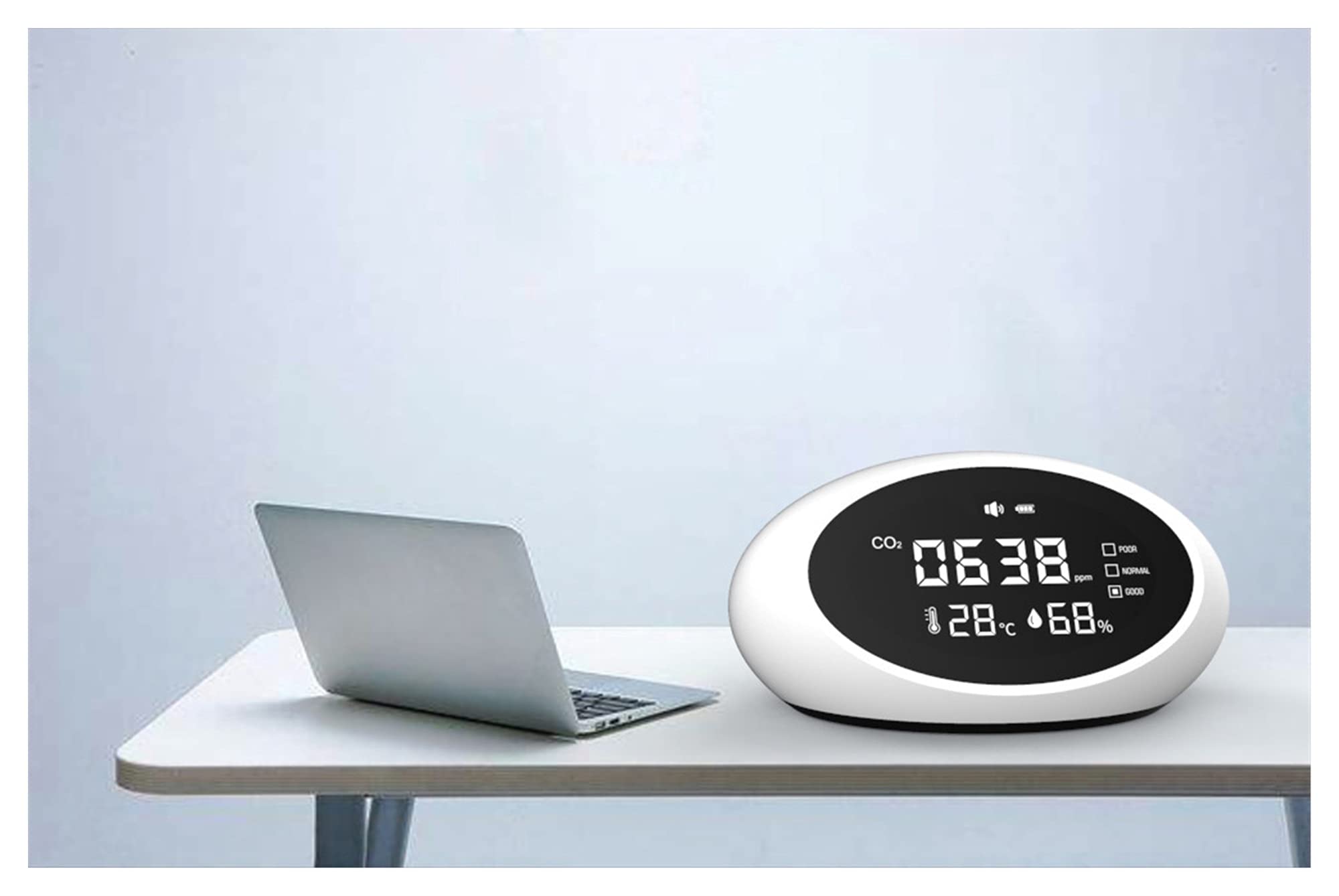 Monitor de Calidad del Aire, Detector de dióxido de Carbono doméstico CO2 Instrumento de medición de la concentración. para Hogar, Oficina y Escuela