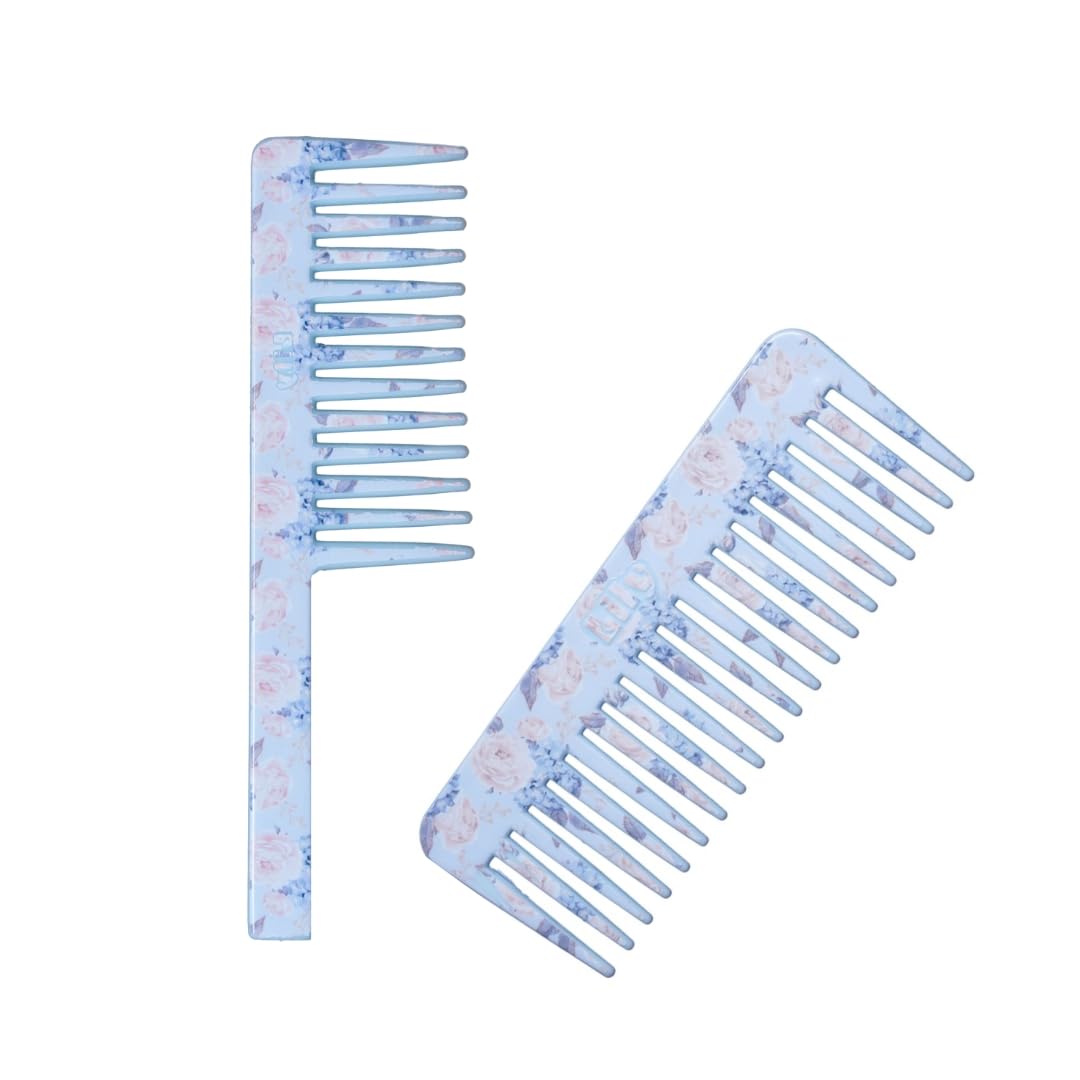 wide teeth shampoo combs combo for women (multicolour) - set of 2