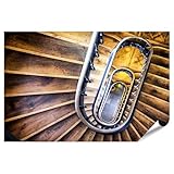 Variante : poster 90 x 60 cm islandburner Poster escalier en colimaçon vue bois de haut architecture Design - Poster 90 x 60 cm