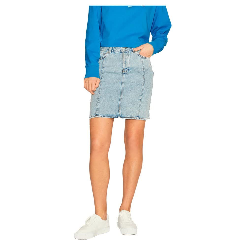 JJXX Jack&Jones Women's JXMILLIE MIDI HW AKM11 SN Skirt, Light Blue Denim, XS