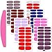 SILPECWEE 8 Sheets Adhesive Nail Art Stickers Tips And 1Pc Nail File Solid Color Nail Wraps Decals Manicure Polish Strips Set For Women
