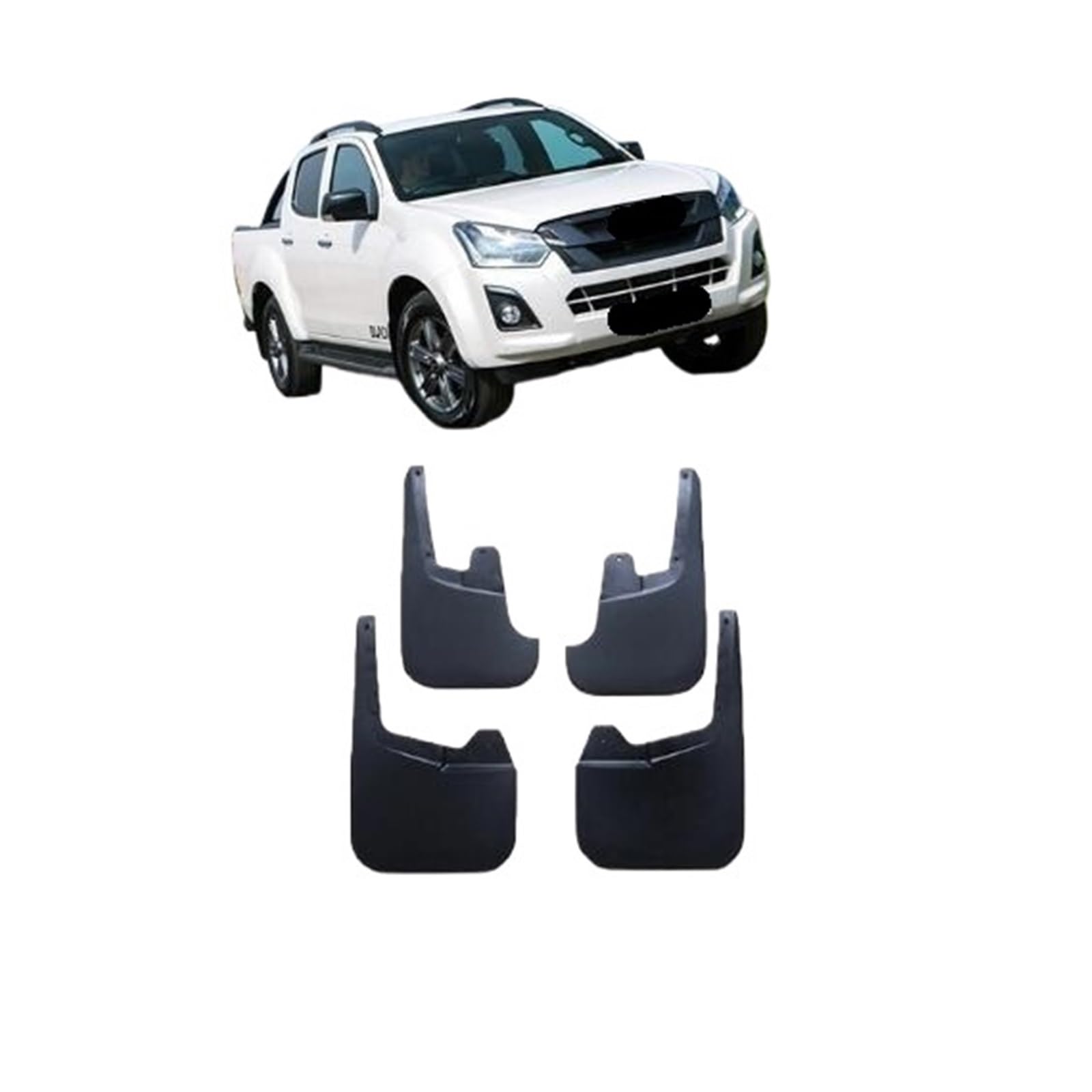Car Mud Flaps Compatible for Isuzu D-Max 2011~2019 DMAX 2012 2013 2014 2015 2016 Mudguard Splash Guards Fender Mudflaps Auto Accessories(Double Cab 4-dr)