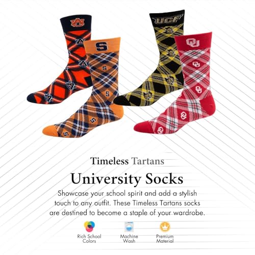 Timeless Tartans Drake Bulldogs Dress Socks, Classic Collegiate Apparel, Officially Licensed Gift & Clothing Accessories