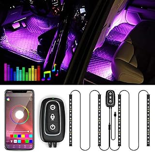 Trongle Interior Strip APP Controlled, Waterproof with 4pcs 48 LEDs,Multi DIY Colour Music Sound-Activated, USB Port Car Charger Light Bar,DC 5V, Set of 4 [Energy Class A+++] [Energy Class A+++]