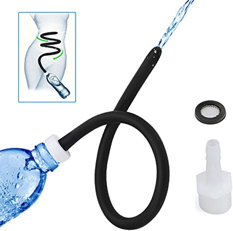 Travel Enema Shower Tube Hooceen Water Bottle Adapter Set 100% Safe Soft Comfortable Silicone Enema Kit for Men & Women Washing Cleaner Hose