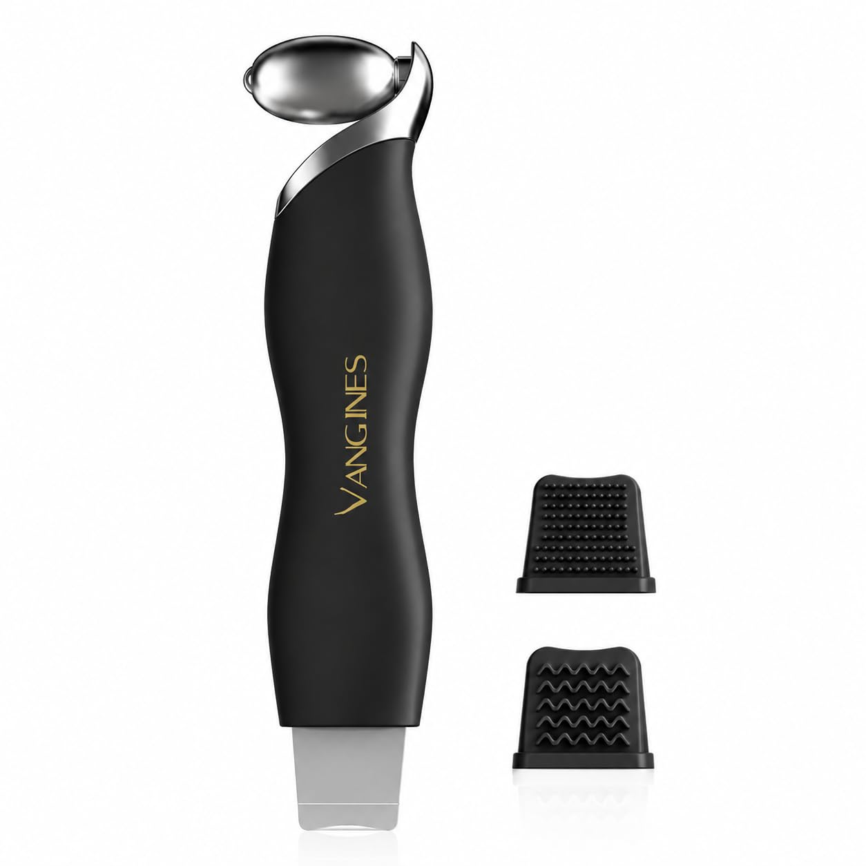 Ice Roller for Face & Eyes, Cooling Facial Roller with Blackhead Remover & 2 Silicone Brushes, Stainless Steel Face Roller for Puffiness, Pores & Deep Cleansing(Black)