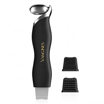 Ice Roller for Face & Eyes, Cooling Facial Roller with Blackhead Remover & 2 Silicone Brushes, Stainless Steel Face Roller for Puffiness, Pores & Deep CleansingBlack