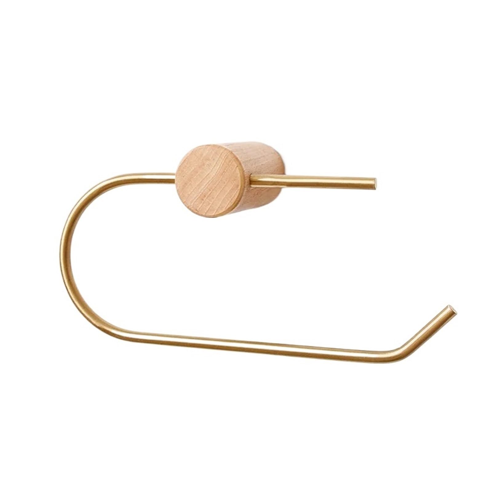 Tissue-Holder for Bathroom, Toilet Roll Holder Wall Mounted Multicolor Nordic Bathroom Wood(Beech Brass Holder)