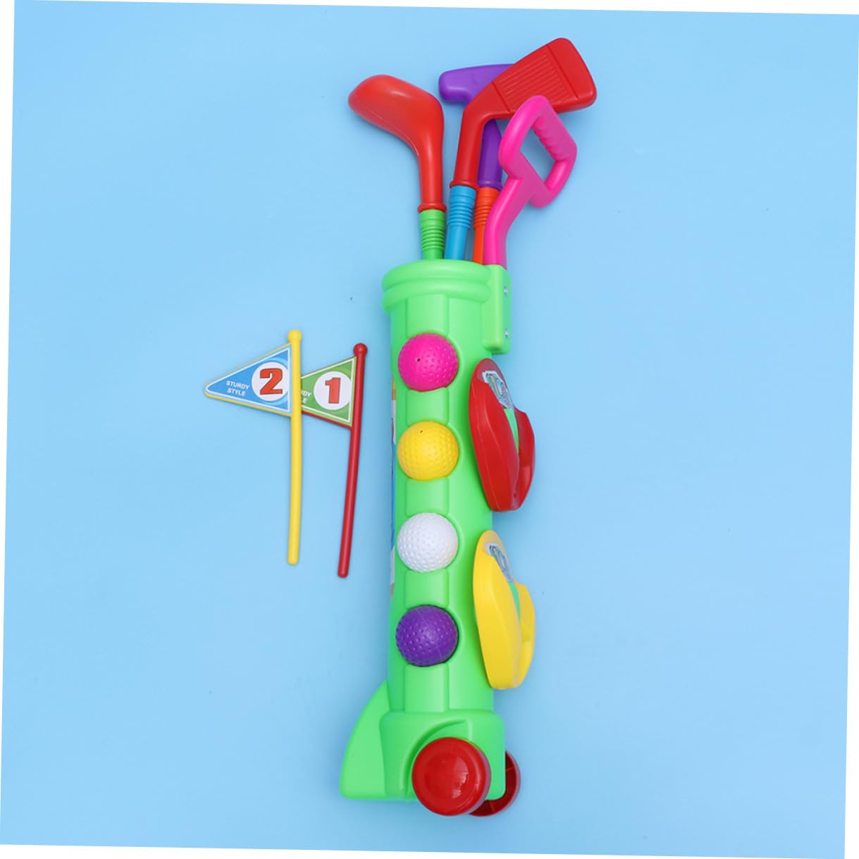 Set da Golf per Bambini Verde Plastica 2 Set Gioco | Uso Indoor e Outdoor, Leggero e Portatile, Attività Genitore-figlio per Toddler e Bambini