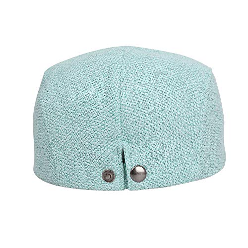 WITHMOONS Ivy Cap Straw Weave Linen-Like Cotton Cabbie Newsboy Hat MZ30038 (Sky)