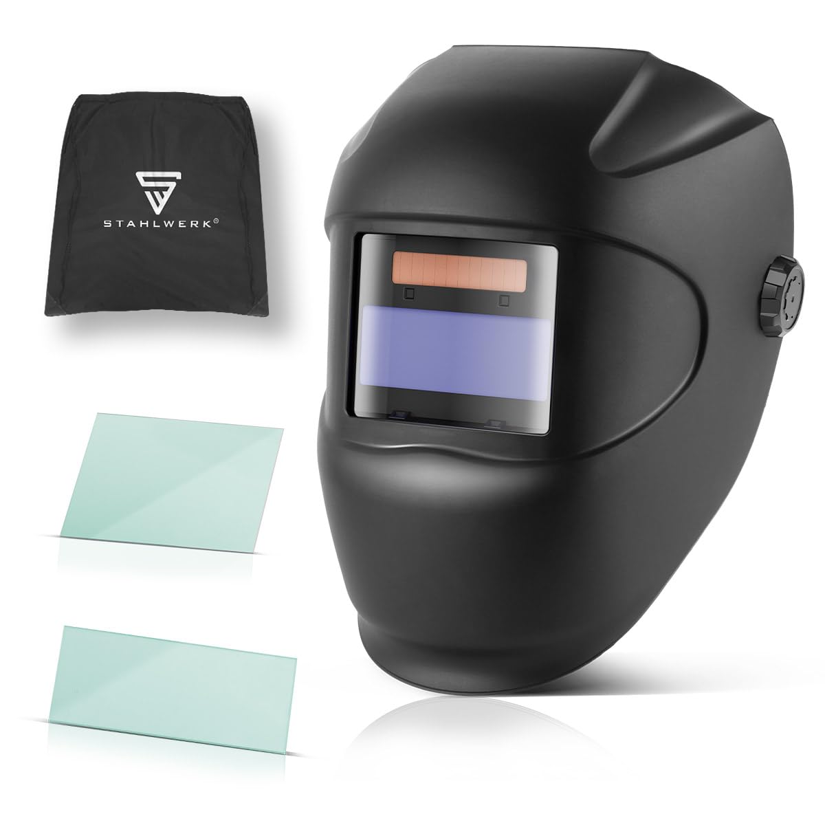 STAHLWERK Casque de soudage Automatique Rookie – Masque de Soudeur Robuste, écran de soudage, Masque avec Filtre à obscurcissement Automatique de DIN 3 à DIN 11, Classe Optique 1/1/1/2