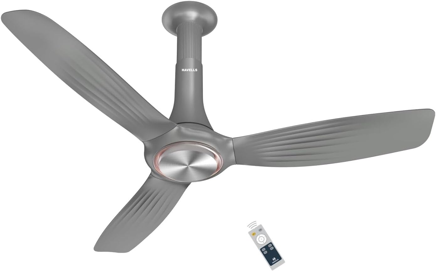 1200mm Inox Underlight BLDC Ceiling Fan | Remote Controlled, Smart Fan, IoT Enabled, Alexa & Google Home Compatible | 5 Star Rated, Upto 60% Energy Saving, 2 Year Warranty | (Mettalic Gray)
