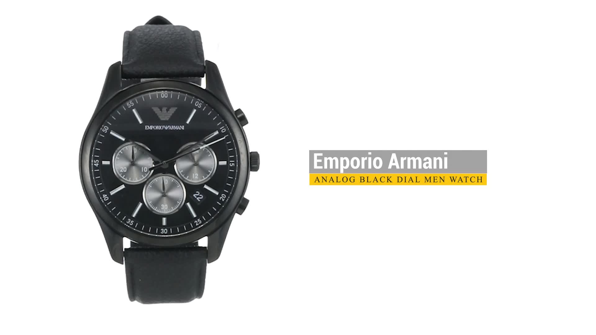 Emporio Armani Leather Analog Black Dial Men Watch-Ar11583, Black Emporio Armani Leather Analog Black Dial Men Watch-Ar11583, Black