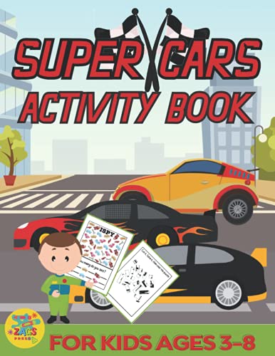 super cars activity book for kids ages 3-8: sports cars themed gift for Kids ages 3 and up image 2