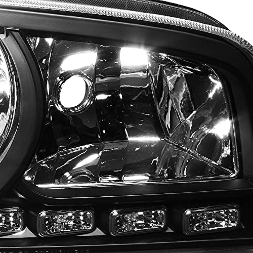 AKKON - For 06-10 Dodge Charger Black 1 Piece DRL LED Headlights w/Corner Turn Signal Lamps Left + Right Pair