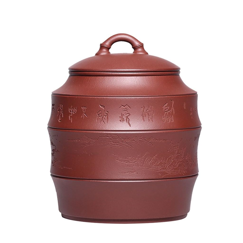 LYGSWDB Pojemnik na herbatę Fioletowy pojemnik na herbatę z piaskiem Butikowy duży rudy sypki pojemnik na herbatę Zamknię słoik do przechowywania Ceramiczny pojemnik na gospodarstwo domowe Puszka na