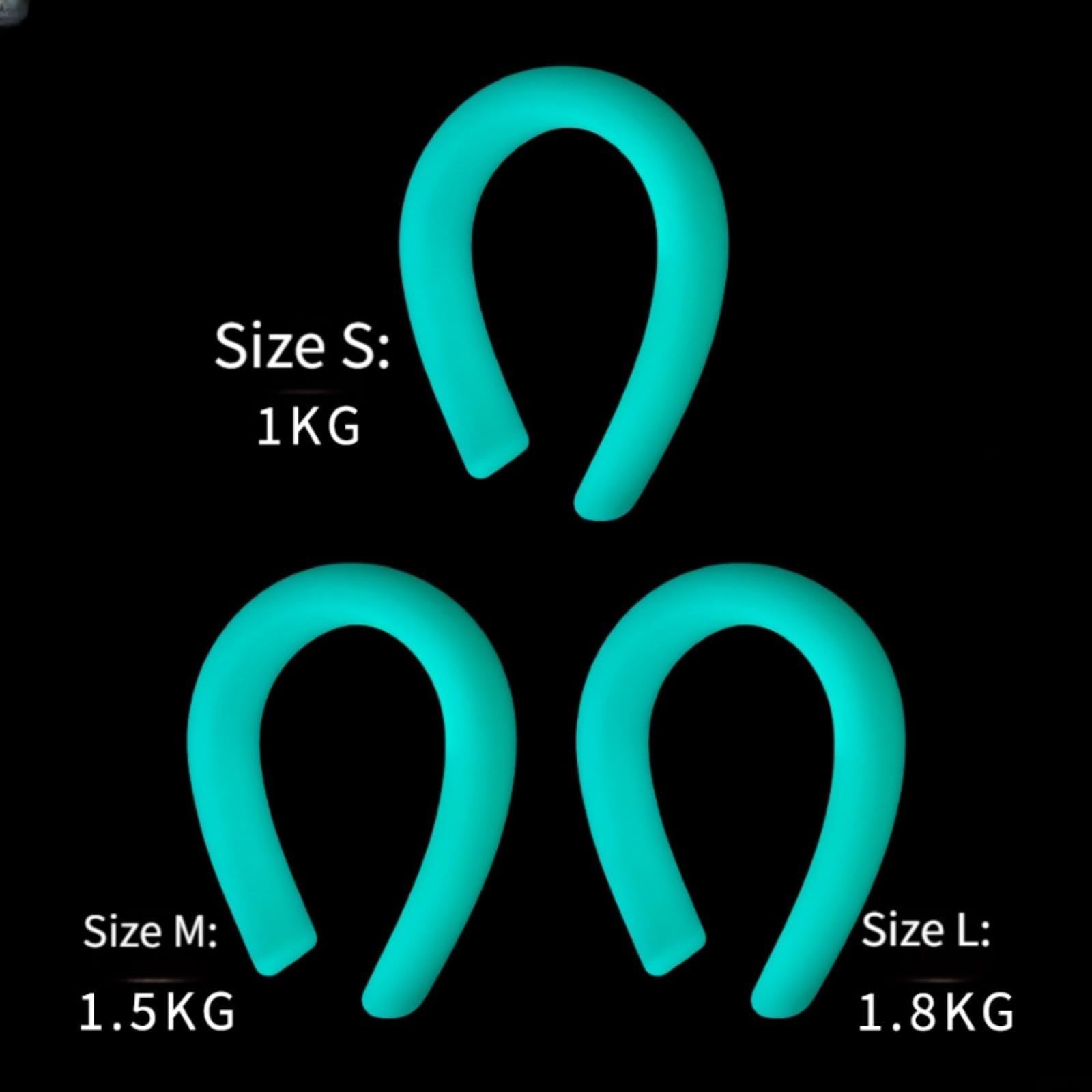 Peso luminoso para el cuello para buceo y esnórquel, núcleo de silicona suave con función de brillo, equipo aerodinámico ajustable para entrenamiento bajo el agua, 1,5 kg (azul)