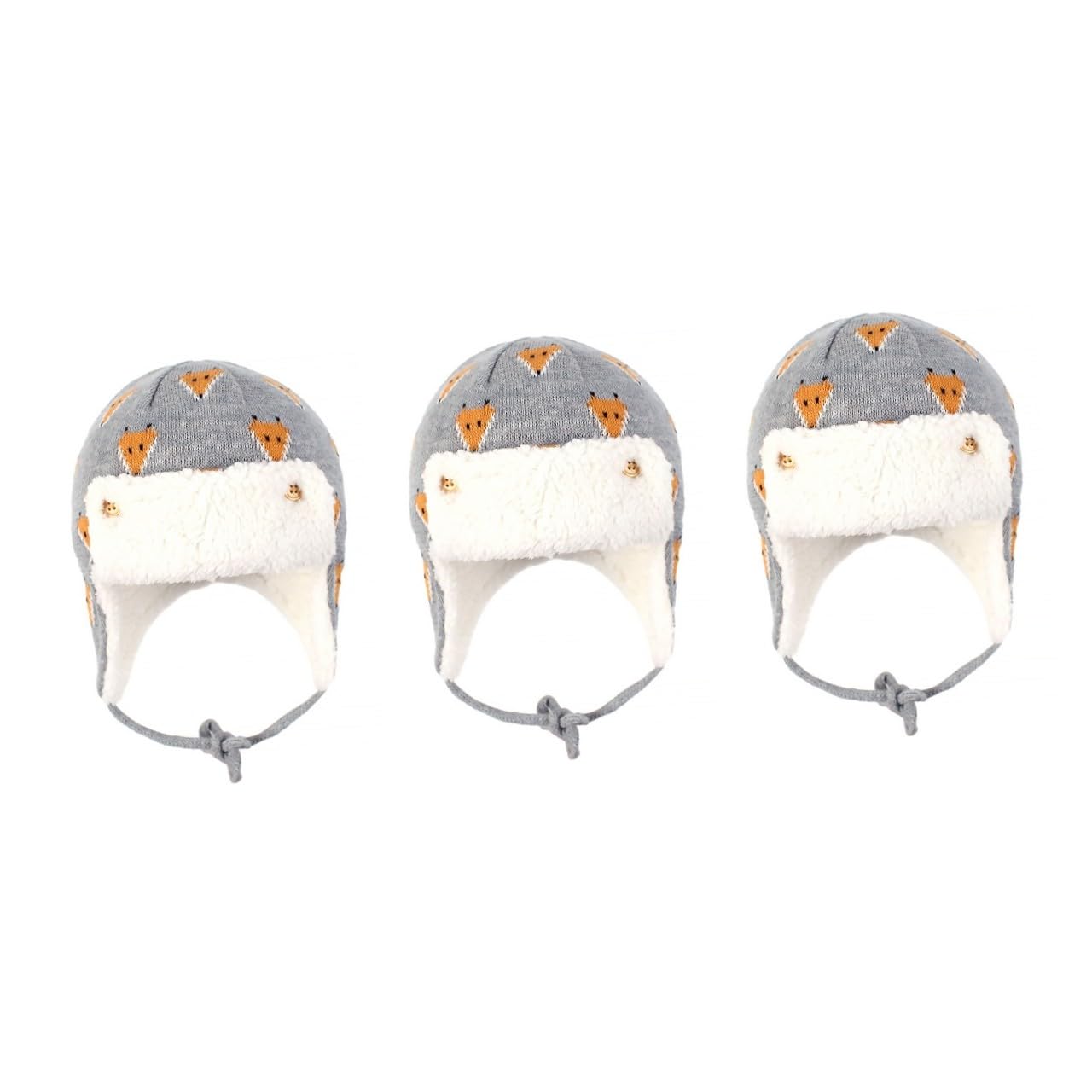 BESTYASH Gorro De Esquiar Sombreros De Niño Gorro Caliente Sombreros De Chicas Cálido con Motivo De Gorra De Invierno para Niños Sombrero De Trampero para Niños Algodón Grey