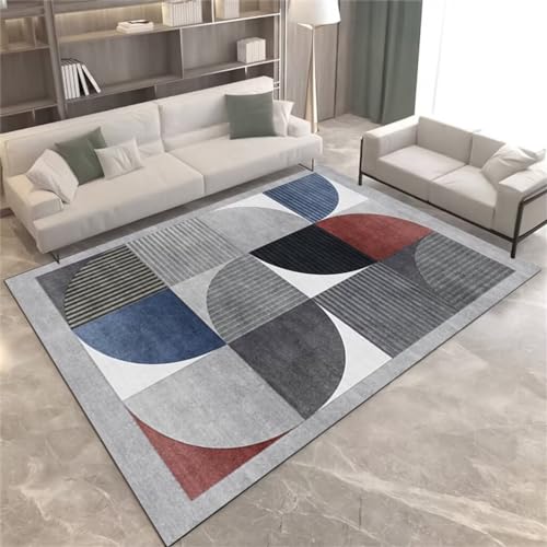 Moquette salon gris 150x200cm avec tapis géométrique moderne pour salle à manger - 2