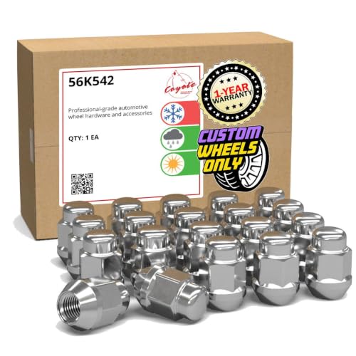 Image of Wheel Accessories Parts 20 Pcs 1 /2 inch-20 Thread Bulge Acorn 35mm 1.38 inch Long Lug Nuts Chrome 13 /16 inch 21mm Hex Fits Ford Mustang ｜ Jeep CJ Wrangler Grand Cherokee