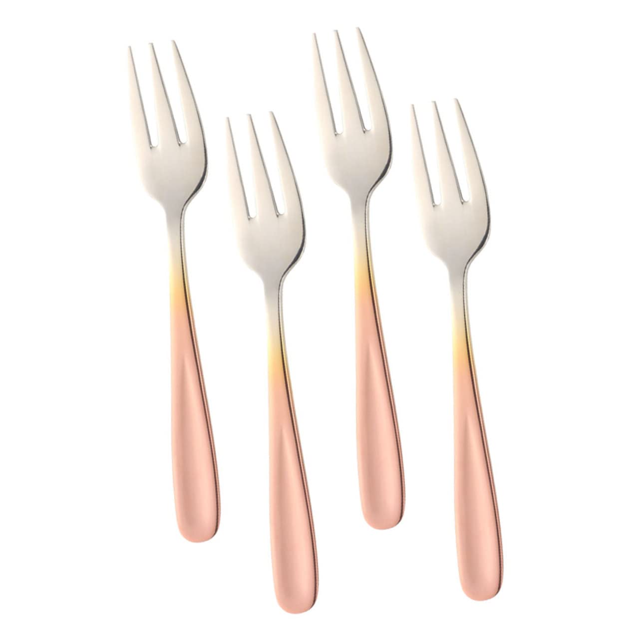 LAPYAPPE 4pcs Fruits Forks Stainless Steel Cake Forks Lovely Snack for Daily Use for Appetizers