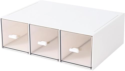 Miniatura 7 de Organizador de plástico con 3 cajones para almacenamiento de cosméticos, organizador de escritorio, organizador de maquillaje para esmalte de uñas,