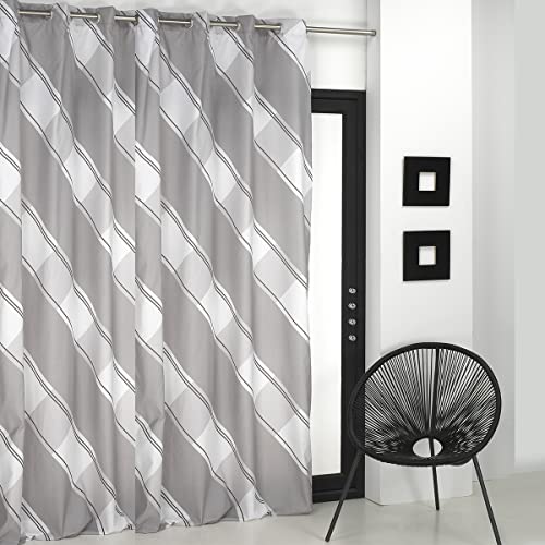 Lanovenanube Cortina confeccionada con ollaos Julieta - 150x260 cm - Color Gris