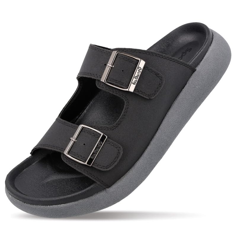 Image of WALKAROO Men's Fashion Slide Sandal with Cushion Sole and Lightweight - WC4487