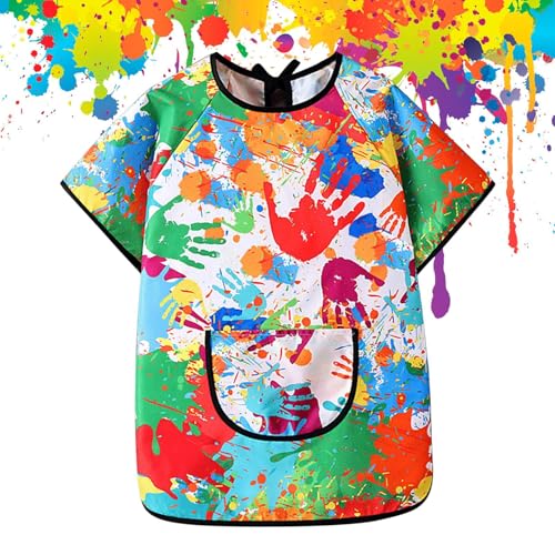 Generico Delantal de pintura para niños – Ropa protectora para pintura infantil | Impermeable de trabajo para niños de 3 a 12 años unisex para cocina, escuela, casa, guardería, escuela materna cocina