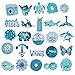 Blue VSCO Stickers for Water Bottles, 50 Pcs Hydro Flask Stickers Cute Stickers for Laptop Teen Girls Guitar Skateboard Stickers Decals