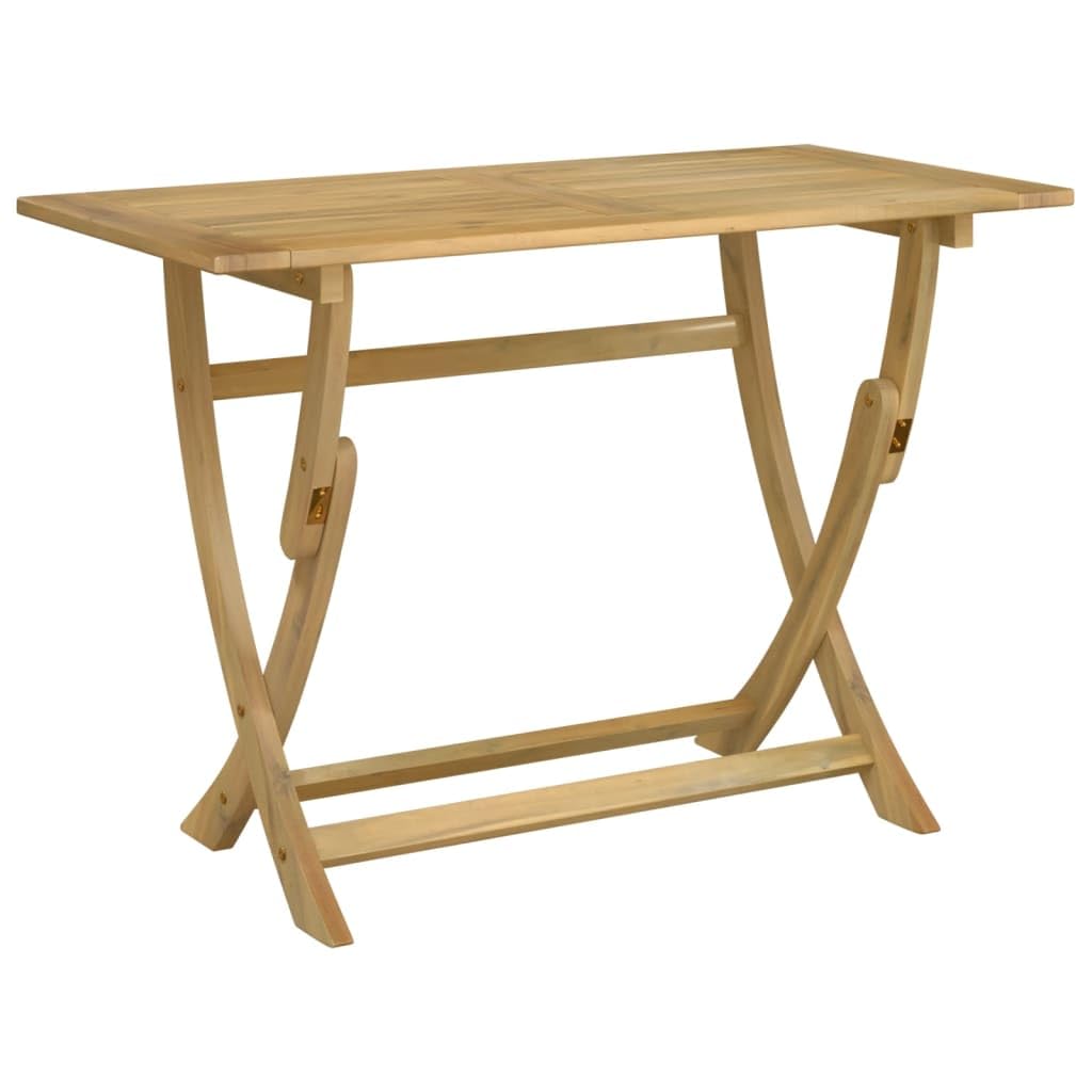 Conjunto de comedor de jardín de acacia, 110 x 55 x 75 cm, plegable, combinación de mesa y silla, muebles de terraza robustos para balcón, jardín, salón al aire libre