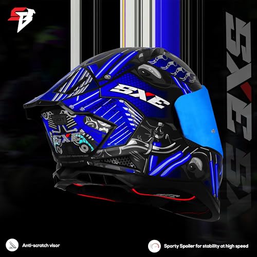 Image of Steelbird SBH 61 SXE X2 ISI and Dot Certified Full Face Helmet for Men and with Inner Silver Sunshield