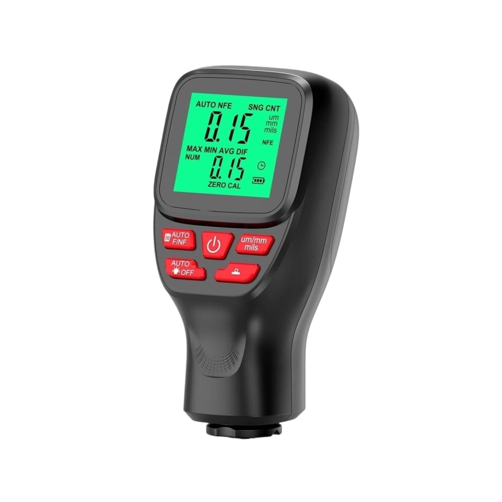 Miernik grubości, Miernik Grubości Powłoki Lakierniczej Cyfrowy 0-2000UM LCD Samochodowy Tester Samochodu Używany Ocena Malowanie Inspekcja Pracy, dla samochodu(Black)