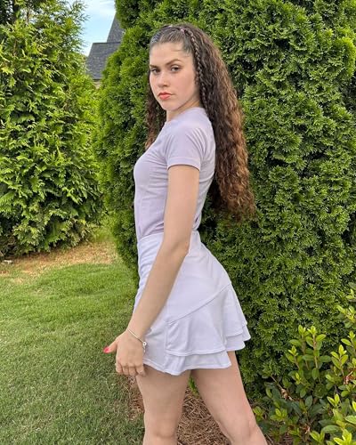 Stelle Saia de tênis feminina atlética cintura alta golfe shorts internos com bolsos corrida esporte