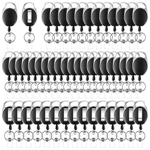 Porte-badges rétractables robustes avec mécanisme enrouleur et mousqueton antichoc