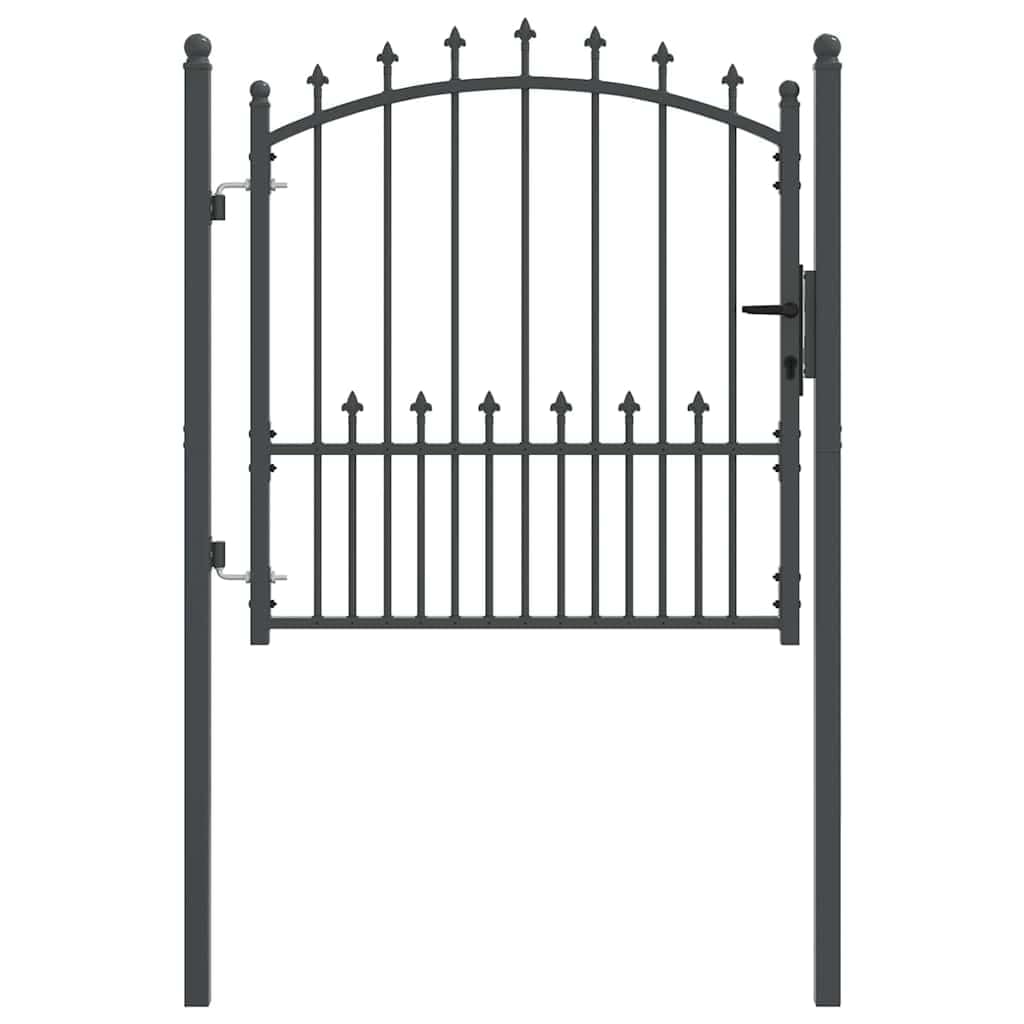 Portail de clôture avec pointes EMMEN 100x100 cm en acier noir pour sécuriser le jardin