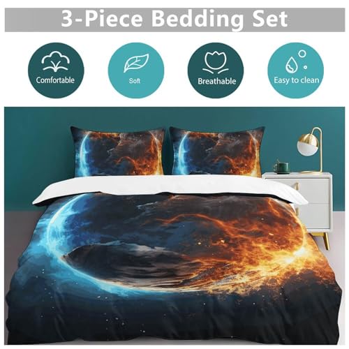 Parure de lit Planet Ice and Fire microfibre douce anti-plis